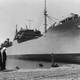 A Liberty ship being fitted out at an American shipyard, circa 1943. (Photo: Frederic Lewis/Hulton Archive/Getty Images)